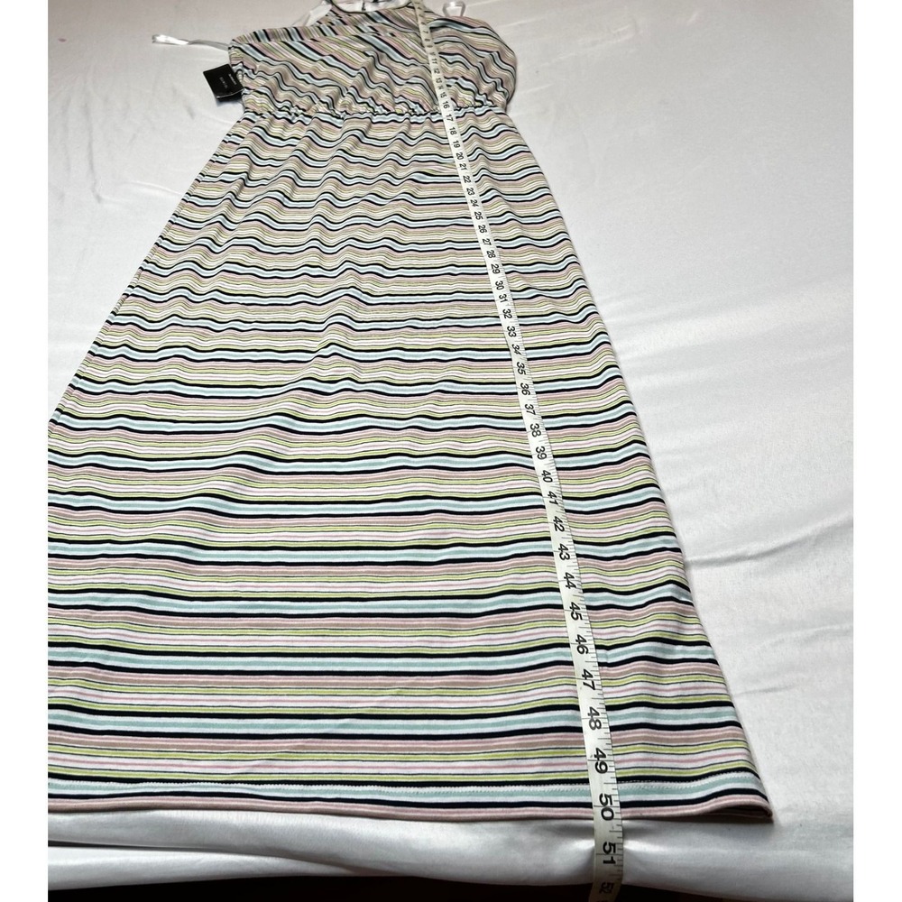 The Limited Petite Striped Halter Maxi Dress Pink Mint Multi Size SP NWT